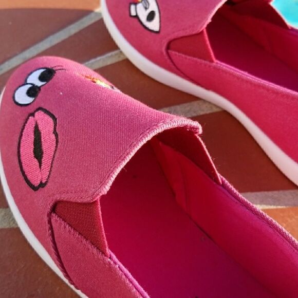 Pink casual canvas embroidered slip on shoes - Picture 5 of 8